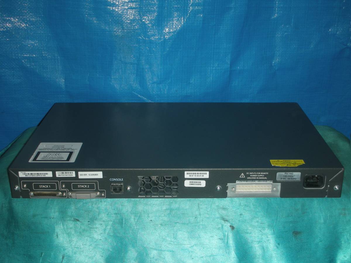 ☆Cisco Catalyst 3750v2 PoE-24 [WS-C3750V2-24PS-S V08]！(#F6-434)「120サイズ」☆ _画像2