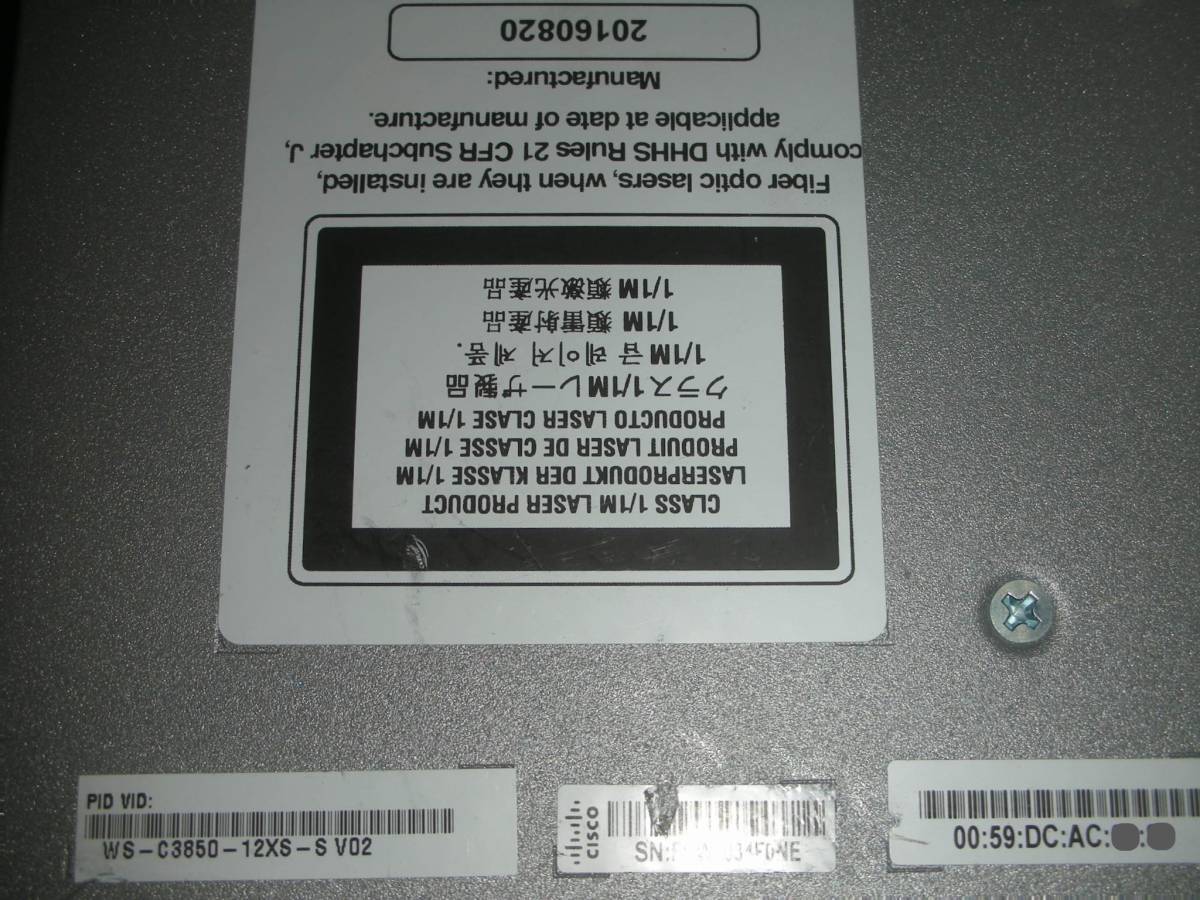 ☆C3850-NM-4-10G付き！Cisco Catalyst 3850 XS 10G SFP+ [WS-C3850-12XS-S V02]！(#F1-611)「120サイズ」☆ _画像3