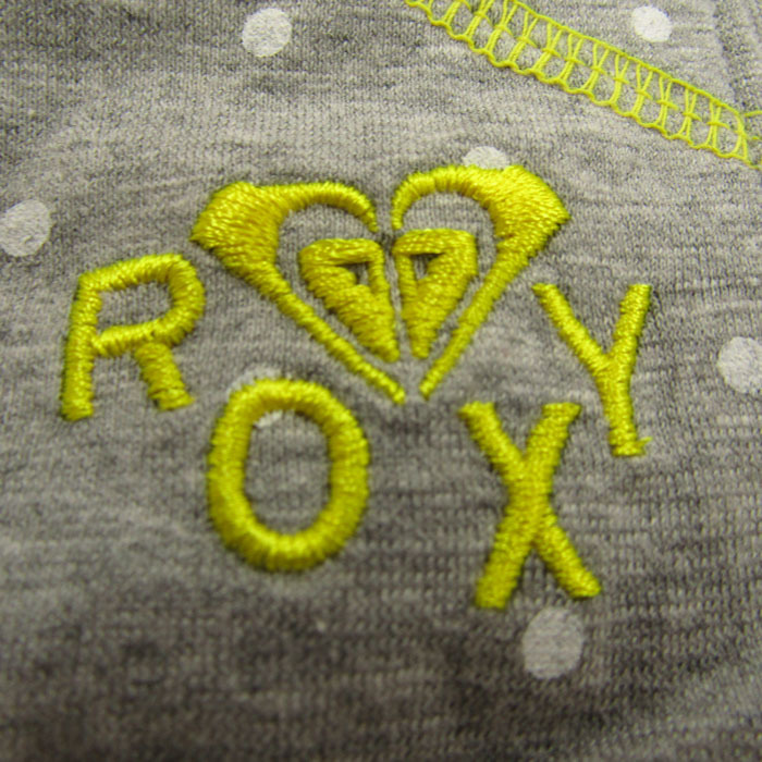 ロキシー 長袖Tシャツ フード付き ドット柄 ロゴグラム柄 トップス レディース Mサイズ グレー ROXY_画像4