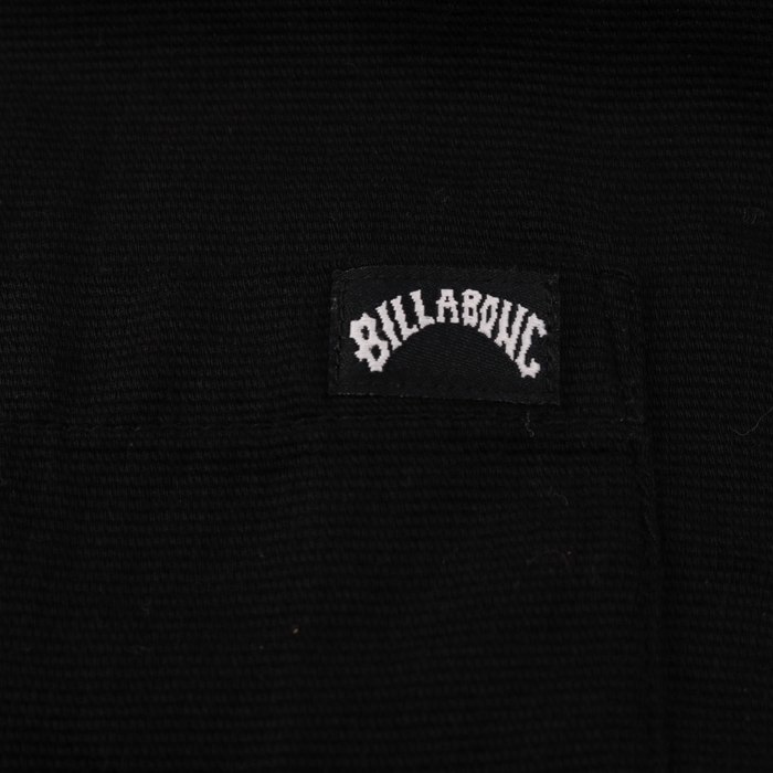 ビラボン 半袖シャツ 前ボタン 無地 サーフウエア コットン メンズ Mサイズ ブラック BILLABONGの画像6