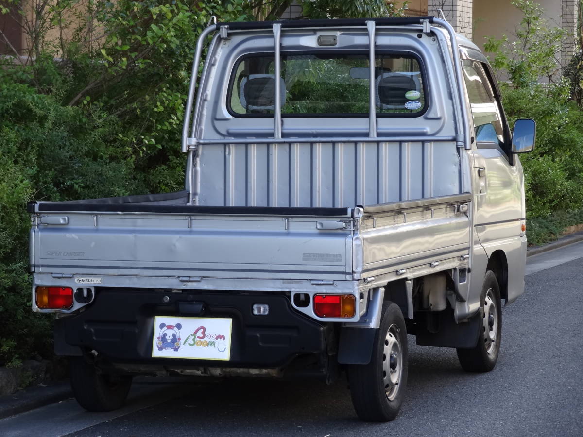 *19 year Sambar Truck [TC supercharger 4WD] vehicle inspection "shaken" 32 year 1 month / low mileage 3.9 ten thousand kilo / edges opening / air conditioner / power steering / driving air bag / cargo mat *