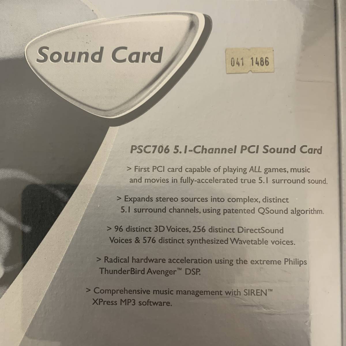 K158　PHILIPS acoustic edge PSC706 5.1-Channel PCI Soundcard　アコースティックエッジ　未開封品_画像4