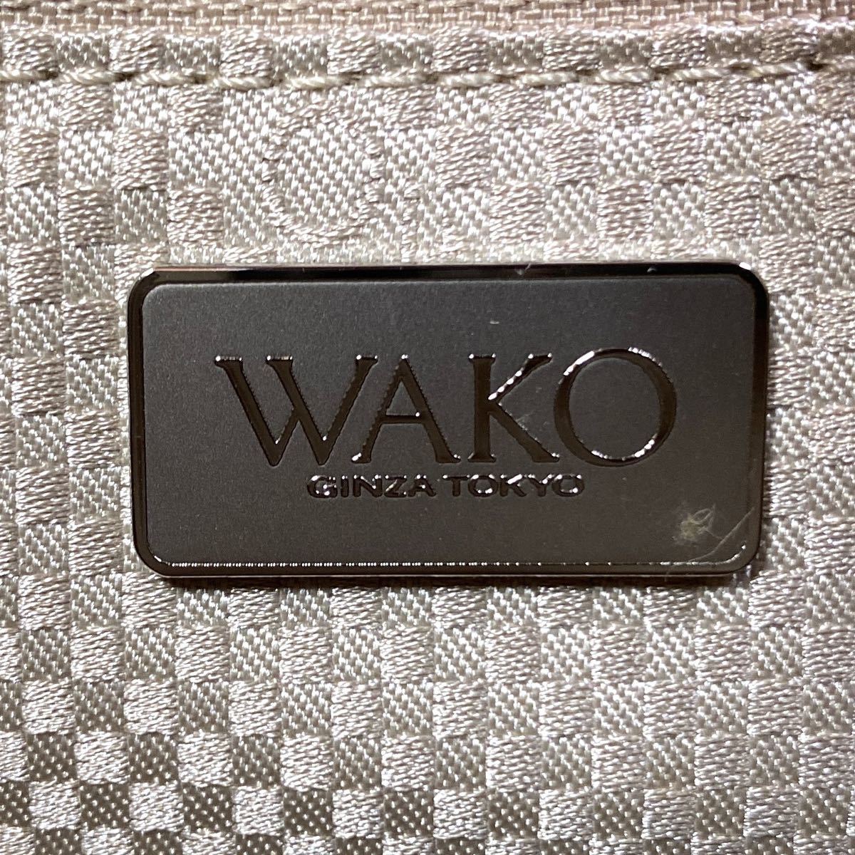 WAKO ワコウ 銀座 和光 パテントレザー ライトベージュ シルバー金具