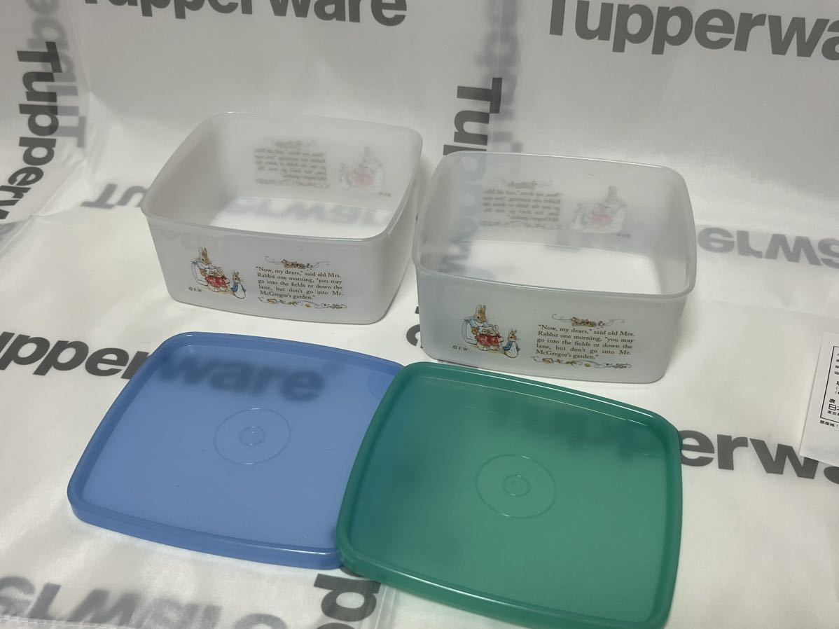 ＊ タッパーウエア ＊ 角形ケース 小 2個 ピーターラビット Tupperware ランチボックス_画像3