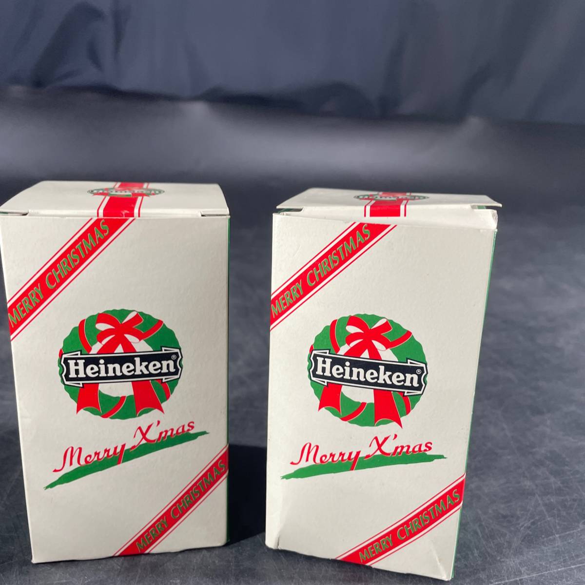 i81/コップ おまとめ2点 ハイネケン Heineken クリスマス ドリンクグラス 元箱つき ビンテージ ノベルティー レトロ コレクション レア_画像8