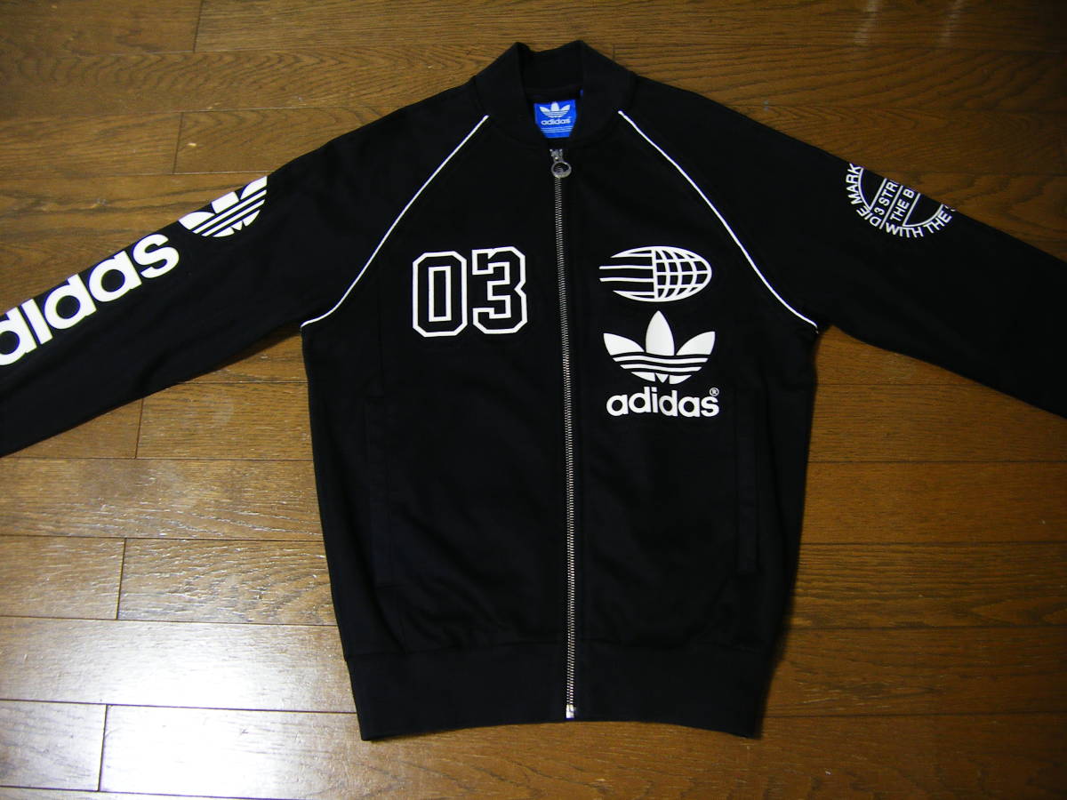 美品 adidas originals スーパースター ロゴズ トラックジャケット M 黒 トレフォイル ビックロゴ ATP型 SST TT LOGOS ジャージ アディダス_画像7