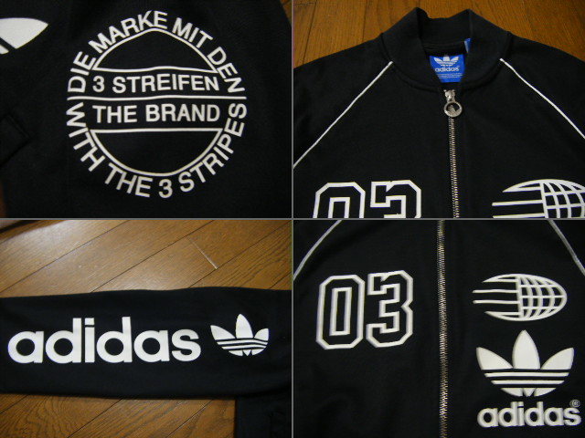 美品 adidas originals スーパースター ロゴズ トラックジャケット M 黒 トレフォイル ビックロゴ ATP型 SST TT LOGOS ジャージ アディダス_画像5