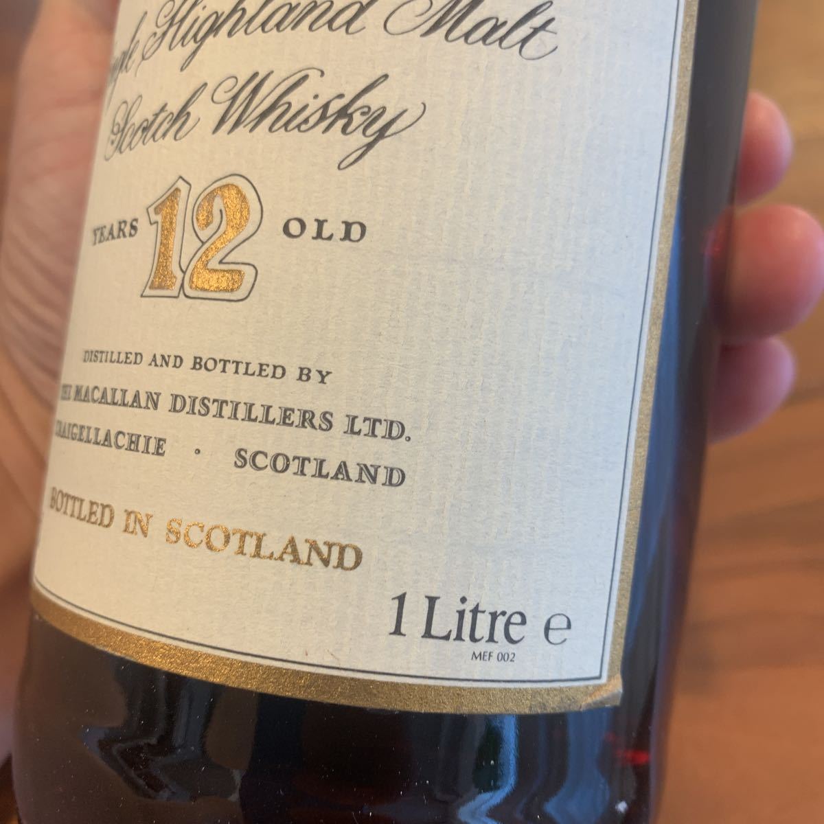 マッカラン 12年 シェリー　旧ボトル　1000ml 箱付　液面良好　金キャップ　MACALLAN Single HIGHLAND スコッチウイスキー 古酒 _画像7