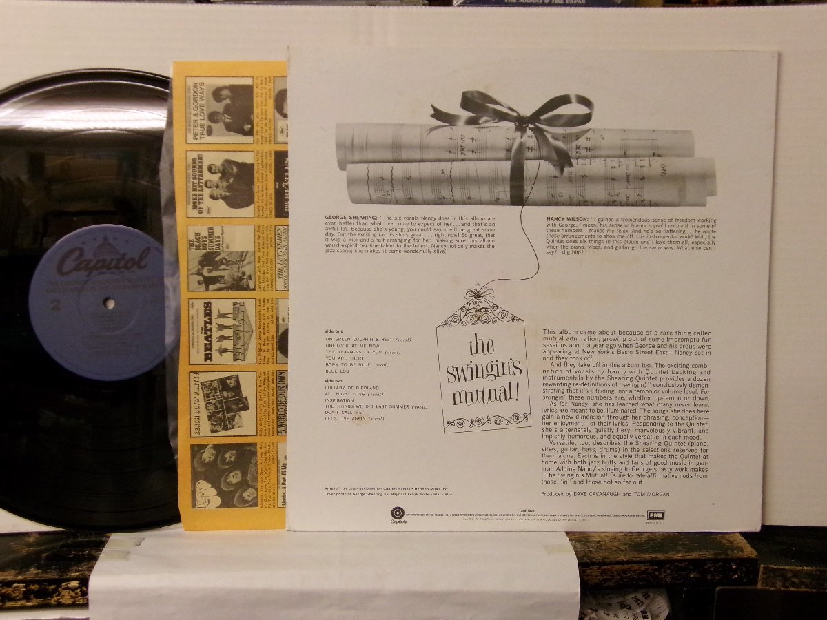 ▲LP GEORGE SHEARING QUINTET with NANCY WILSON / THE SWINGIN'S MUTUAL ナンシー・ウィルソン US再発盤 CAPITOL SM-1524 ◇r51006_画像2