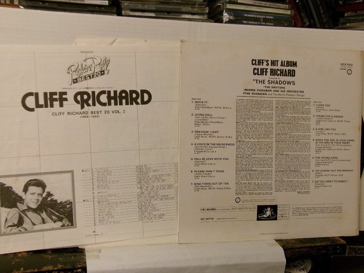 ▲LP CLIFF RICHARD クリフ・リチャード / CLIFF'S HIT ALBUM (盤はBEST 20 VOL.1 国内盤 東芝 EMS-900506) OLDIES◇r51021の画像2