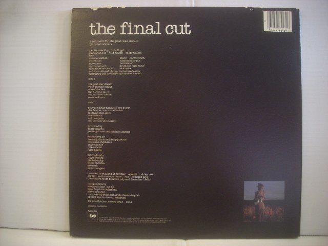 ● 輸入USA盤 LP PINK FLOYD / THE FINAL CUT ピンクフロイド ファイナルカット 1983年 COLUMBIA QC 38243 ◇r51029の画像2