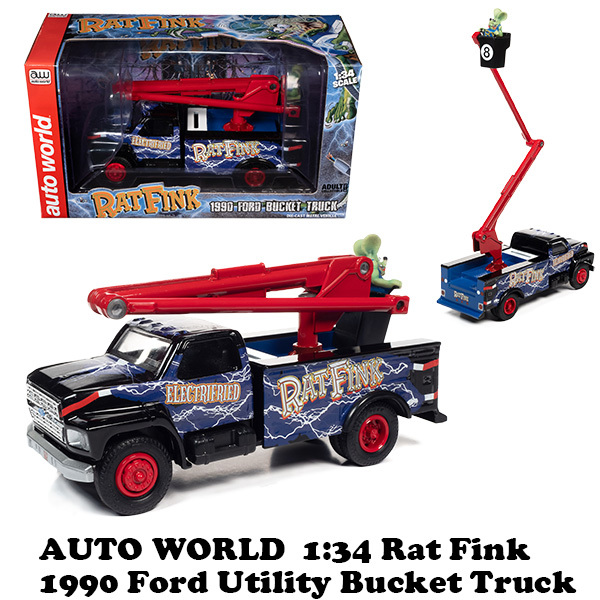 1:34 Rat Fink 1990 Ford Utility Bucket Truck 【ラットフィンク】ミニカー_画像1