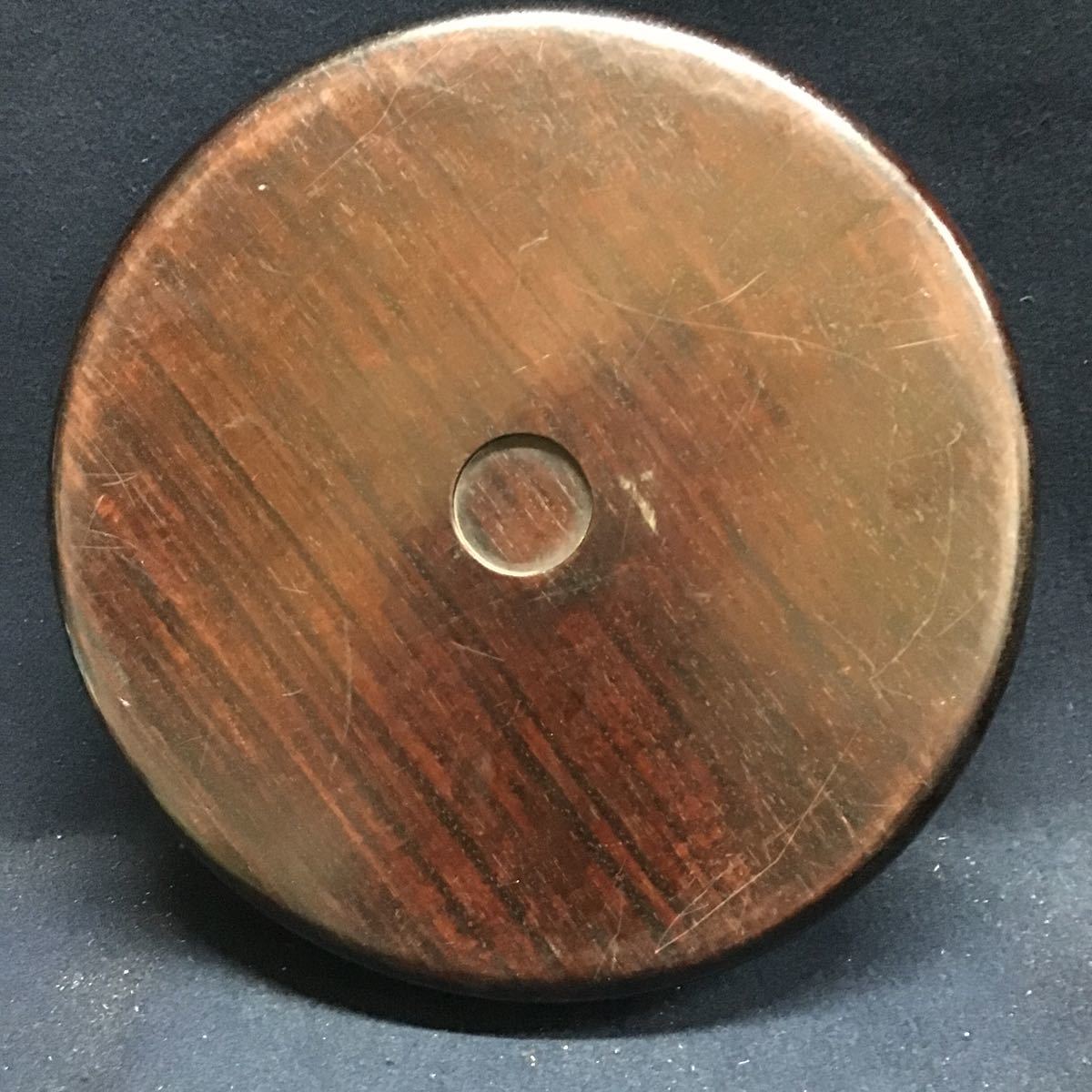 煎茶道具 唐木 丸盆 お盆 無垢材 黒檀 直径29cm 刳抜盆 煎茶盆 木製