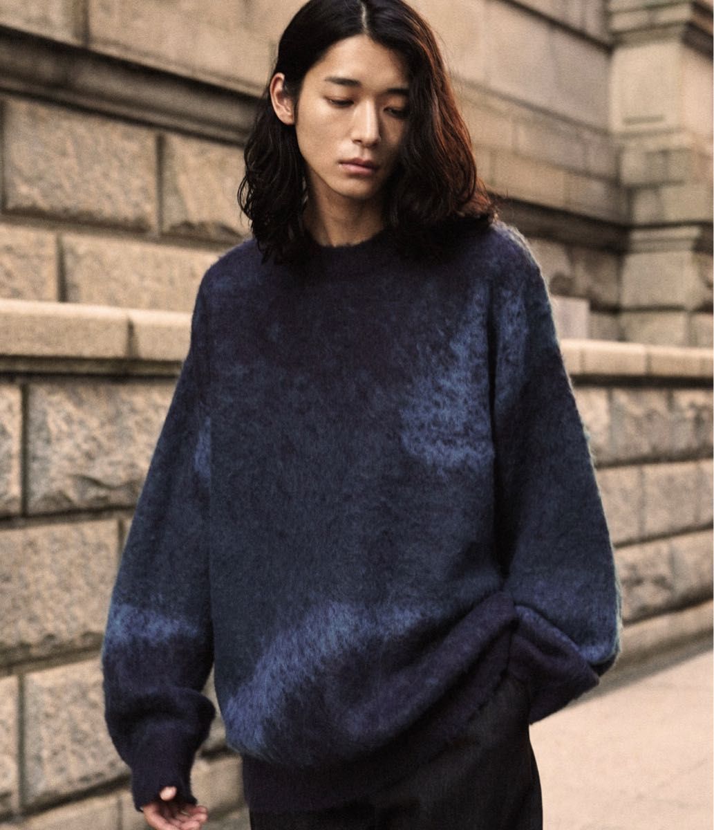 WYM MOHAIR BLEND JACQUARD SHAGGY KNIT wym グラデーション WYM MOHAIR BLEND JACQUARD SHAGGY KNIT wym グラデーション