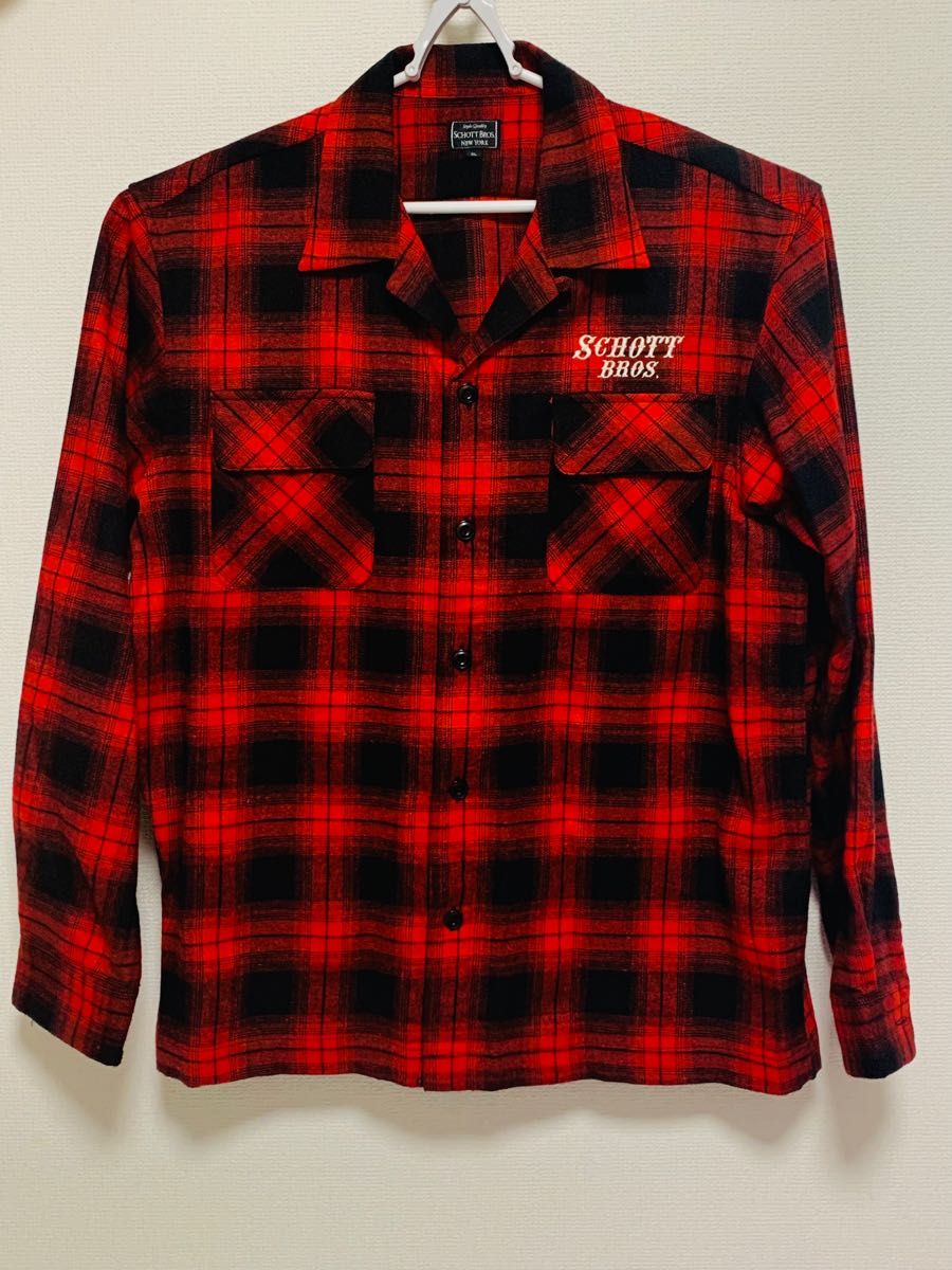 schott ショット フランネル チェック シャツ レッド系 782 schott ショット フランネル チェック シャツ レッド系 782
