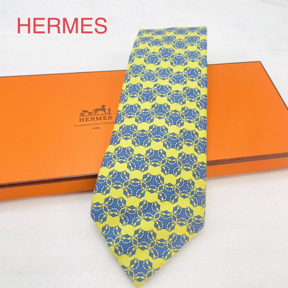 HERMES エルメス ネクタイ ヴィンテージ 総柄 フランス製 シルク