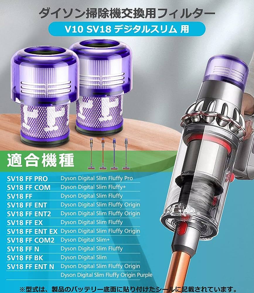 ダイソン V10 SV18 デジタルスリム 掃除機 用 フィルター 掃除機フィルター sv18 Digital Slim コードレス掃除機 互換フィルター 水洗いOK