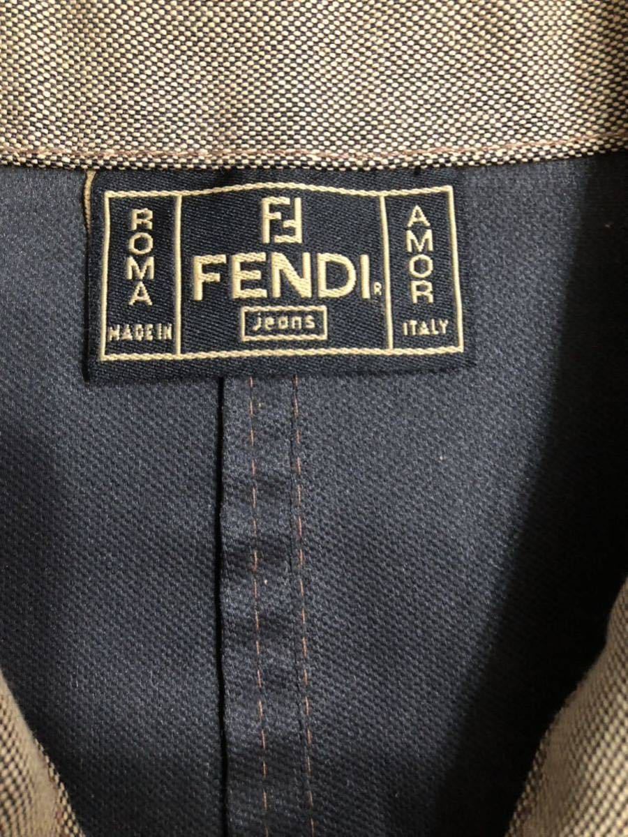 美品◆フェンディ FENDI ジャケット ブルゾン 42 茶系 イタリア製 ロゴ レディース_画像8