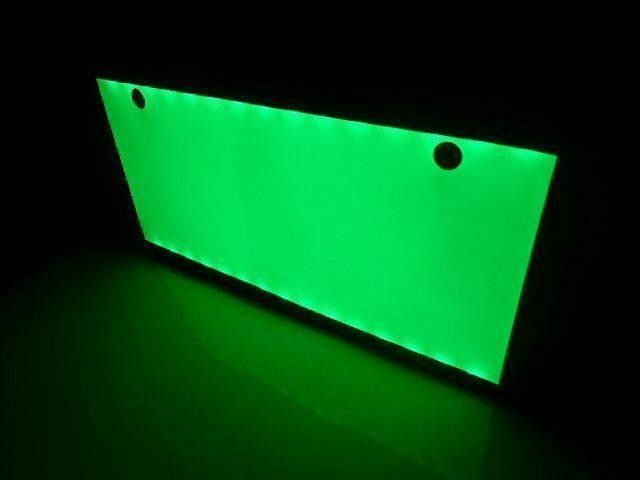 光るナンバー 全面発光 EL以上 LED 字光 ナンバー プレート2枚 緑