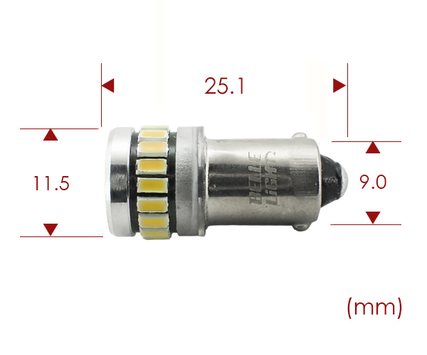 10個 BA9s LED 24連 電球色 無極性 G14 ポジション ナンバー灯 ルームランプ 暖色 ウォームホワイト 爆光 12V用LEDバルブ EX162_画像2