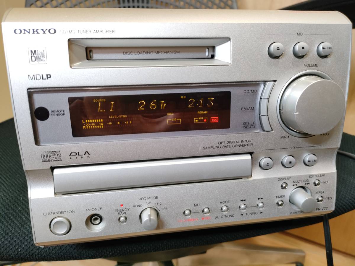 大人気 ONKYO FR-V77 動作OK リモコン付き MDコンポ