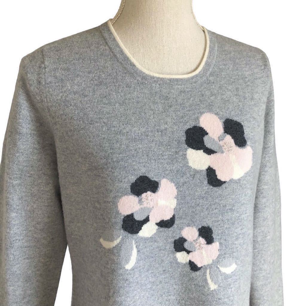 LAPINE ROUGE】セーター (13) カシミア100 バラ柄 お買得-