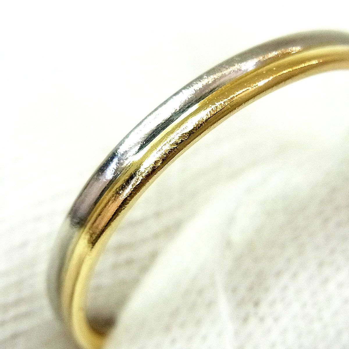 人気特価激安 指輪 縦幅:2.3mm 16.5号 2.4g コンビリング Pt900/K18