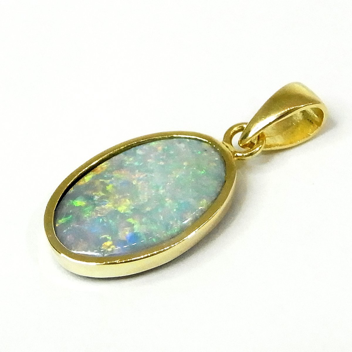 K18 オパール ペンダントトップ チャーム 2.39ct 1.0g W9.6mm×H21.3mm