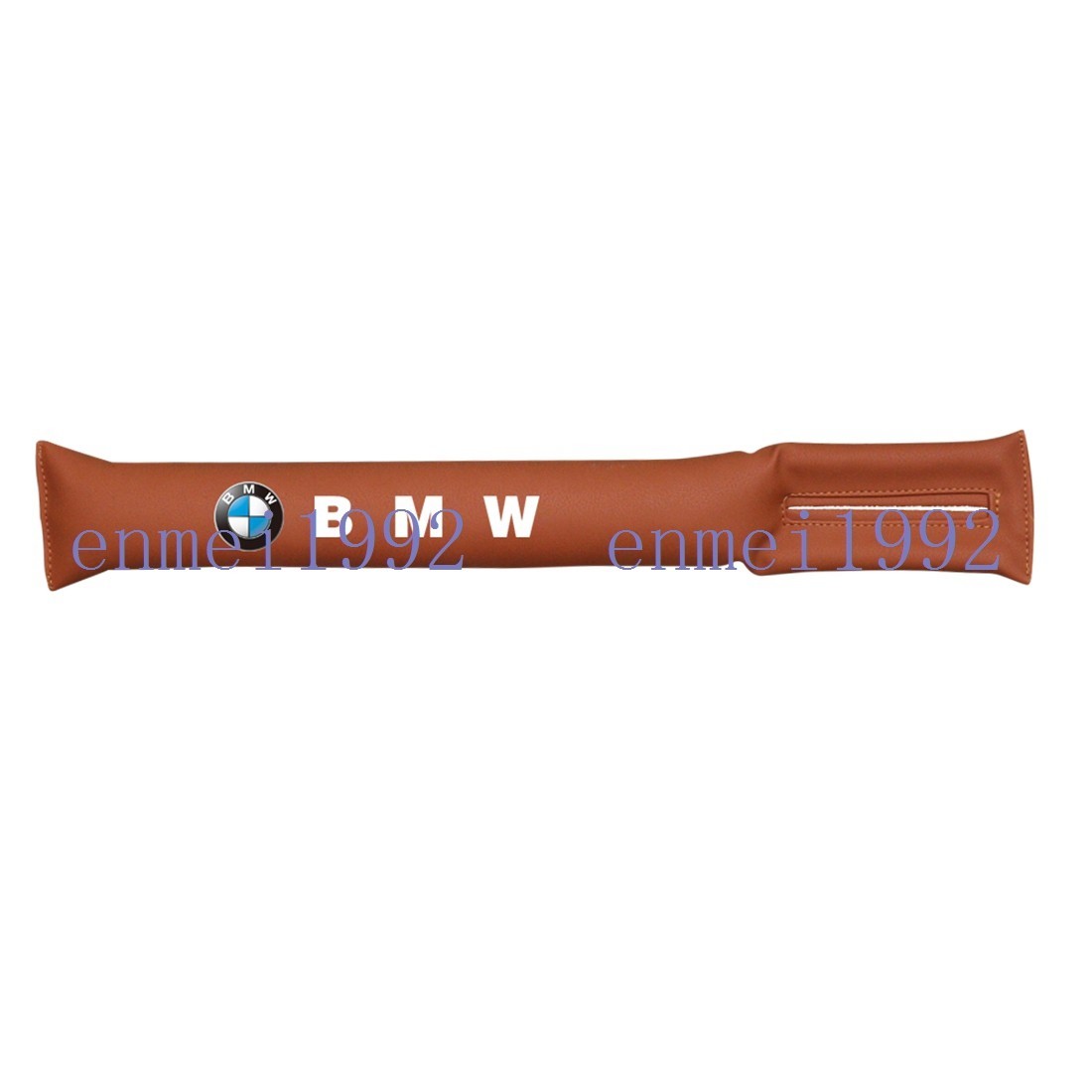 BMW◎隙間クッション サイドクッション 車用 シートコンソール 小物落下防止 漏れ防止 2本セット レザー　ブラウン_画像2