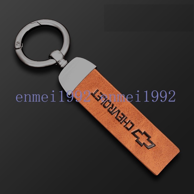 * Chevrolet CHEVROLET* deep rust color / orange * key case key cover key holder leather + alloy car key chain . car Logo F number 