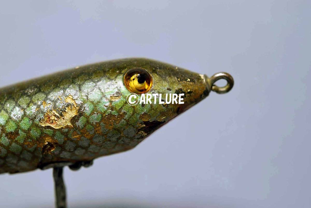 VINTAGE WOODEN LURE HEDDON NO TIN ZARAGOSSA GLASS EYE RARE VINTAGE WOODEN LURE HEDDON NO TIN ZARAGOSSA GLASS EYE RARE