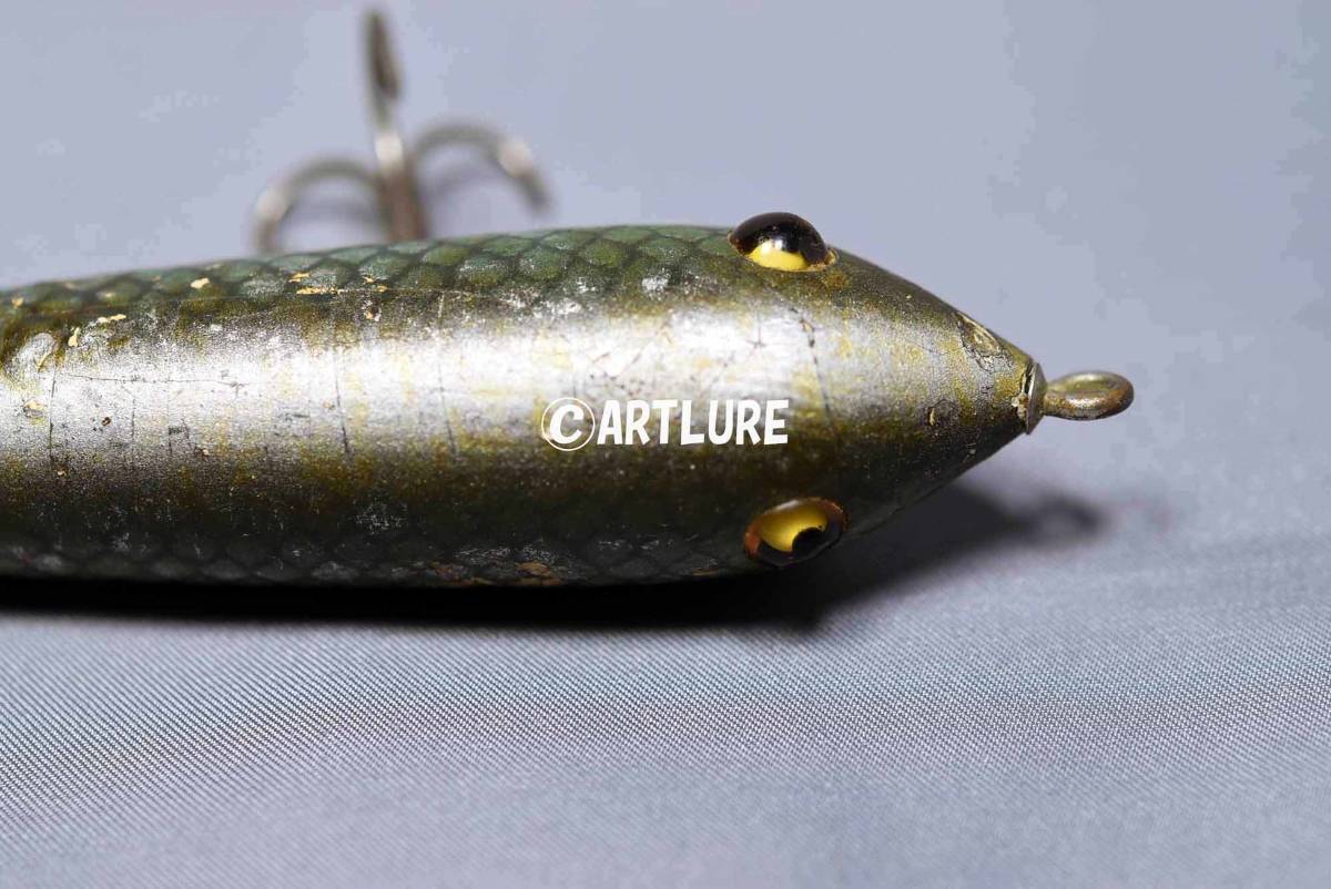 VINTAGE WOODEN LURE HEDDON NO TIN ZARAGOSSA GLASS EYE RARE VINTAGE WOODEN LURE HEDDON NO TIN ZARAGOSSA GLASS EYE RARE