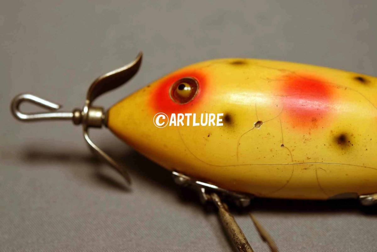 VINTAGE WOODEN LURE HEDDON GLASS EYE TOILET RIG(ZA17-387 VINTAGE WOODEN LURE HEDDON GLASS EYE TOILET RIG(ZA17-387