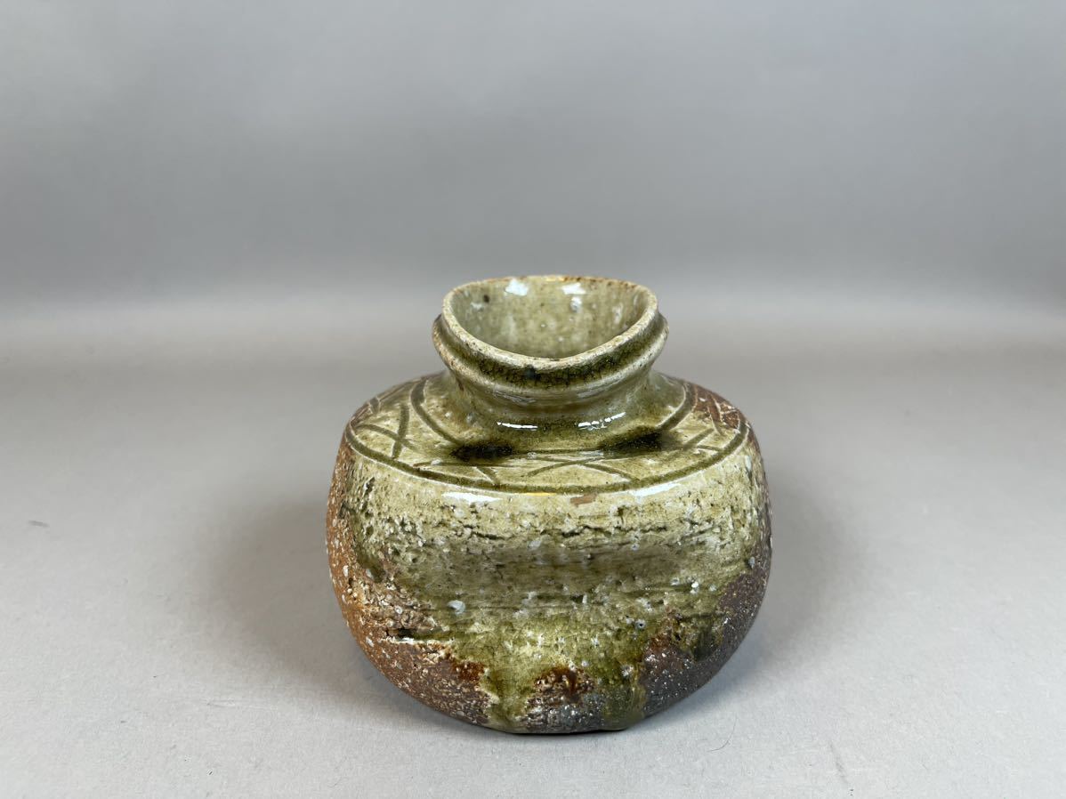 小壺 古美術 陶磁器 備前焼 磁器 花瓶 花器 花入 高10cm 直径11cm_画像4