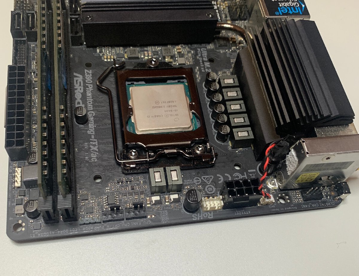 【中古】ASRock Z390 Phantom Gaming-ITX/ac 付属品無し + i5-9400 16GBメモリ2枚 / LGA1151 Mini-ITX 9560NGWの画像6