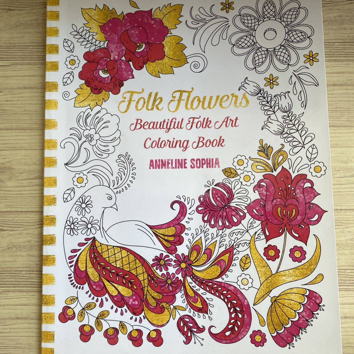 海外ぬりえ　カラーリングブック大人のぬりえ Folk Flowers Adult Coloring Book: Beautiful Folk Art Coloring Book_画像2