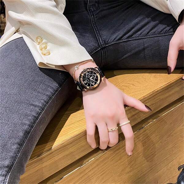 腕時計 レディース クォーツ 女性用高級腕時計 シンプルなファッションデザイン 革ベルト