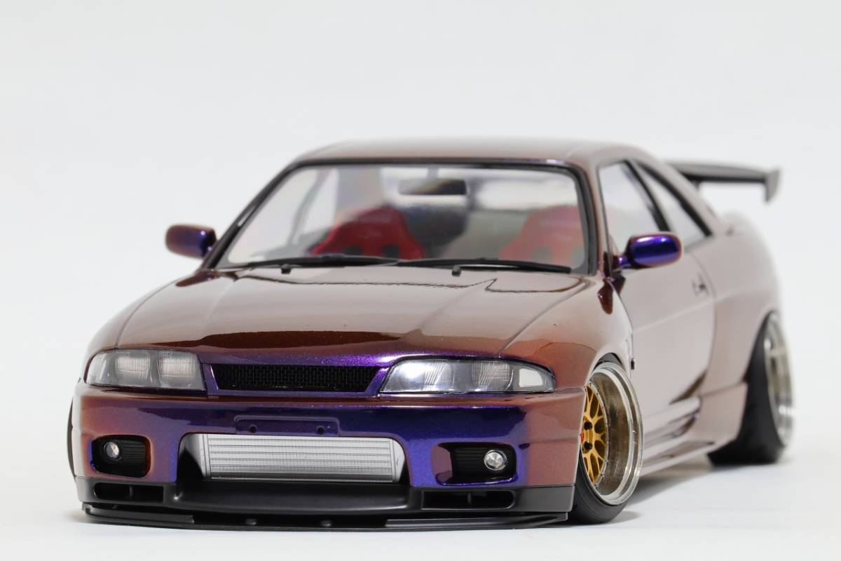 1/24 タミヤ R33 GT-R ミッドナイトパープル BBS LM 完成品-