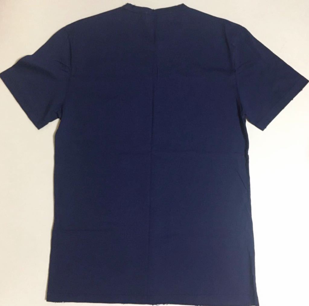 Project e ポケット Tシャツ NAVY XXL 新品 プロジェクトe pocket tee 半袖 ダメージ加工 クラッシュ カットソー ネイビー 紺 無地_画像5