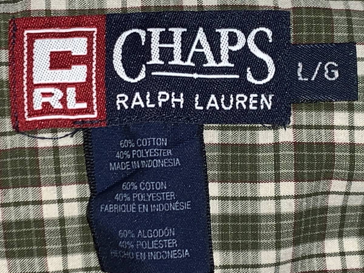 CHAPS RALPH LAUREN 長袖 チェック BD シャツ XL 緑茶白_画像5