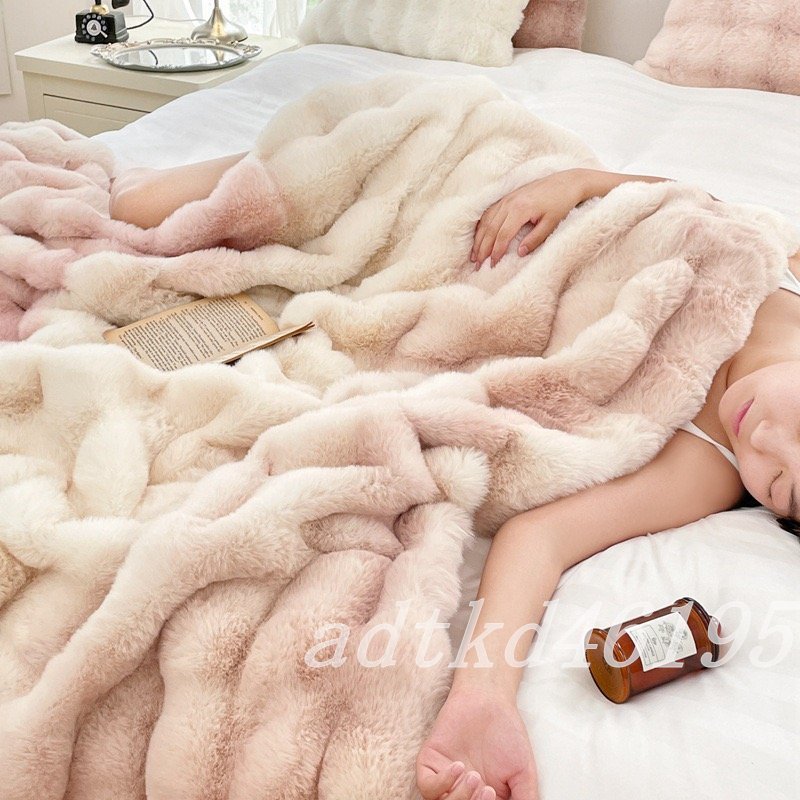  not possible to overlook! high class blanket . super-discount .! pink gradation thickness ../ eminent . feeling of quality 160*200