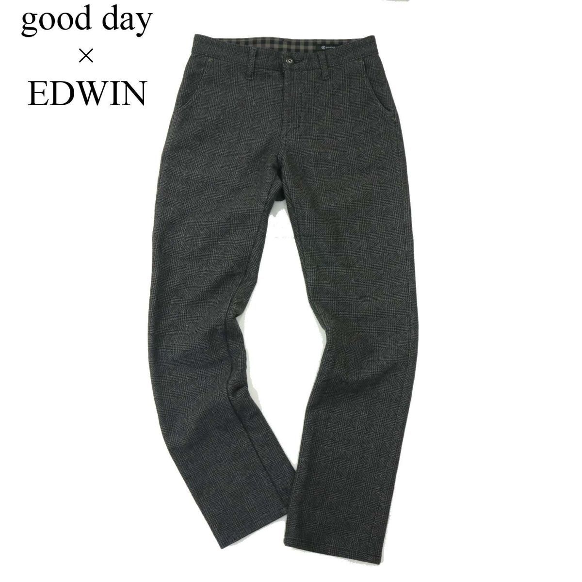 good day × EDWIN グッデイ エドウィン E53WFD WILD FIRE 防風 裏起毛 グレンチェック パンツ Sz.29　メンズ 日本製 バイク　A3B04625_9#Q_画像1