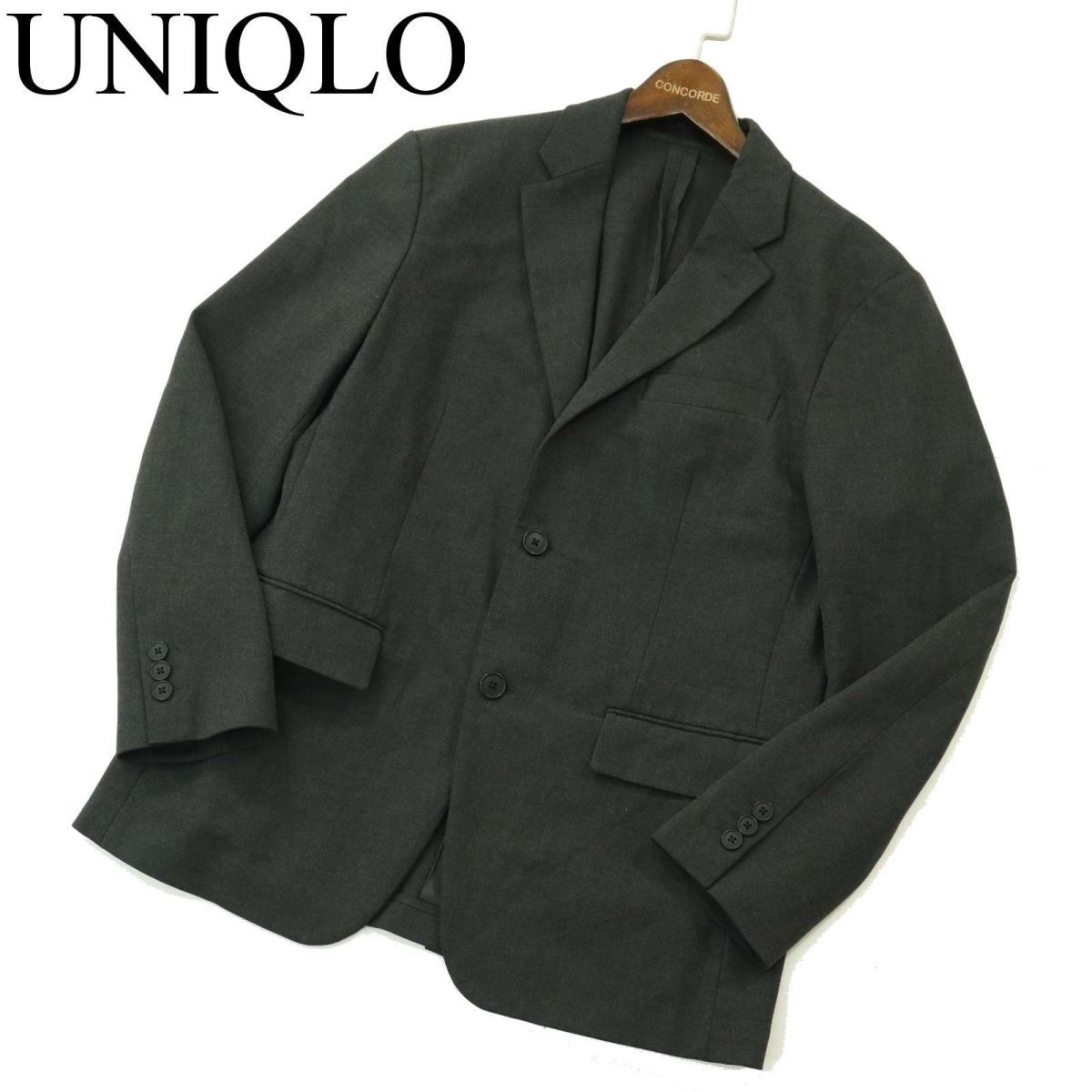 22AW★ UNIQLO ユニクロ 通年 2WAYストレッチ★ アンコン テーラード ジャケット Sz.M　メンズ グレー　A3T11336_9#O_画像1