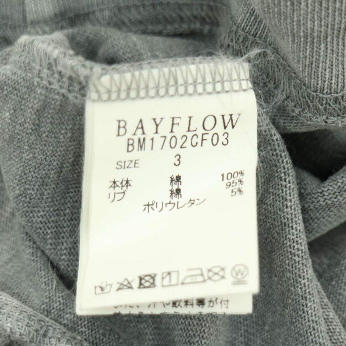 BAYFLOW ベイフロー 通年 プリント★ ウォッシュ加工 コットン コーチ ジャケット Sz.3　メンズ グレー　A3T11572_A#O_画像7