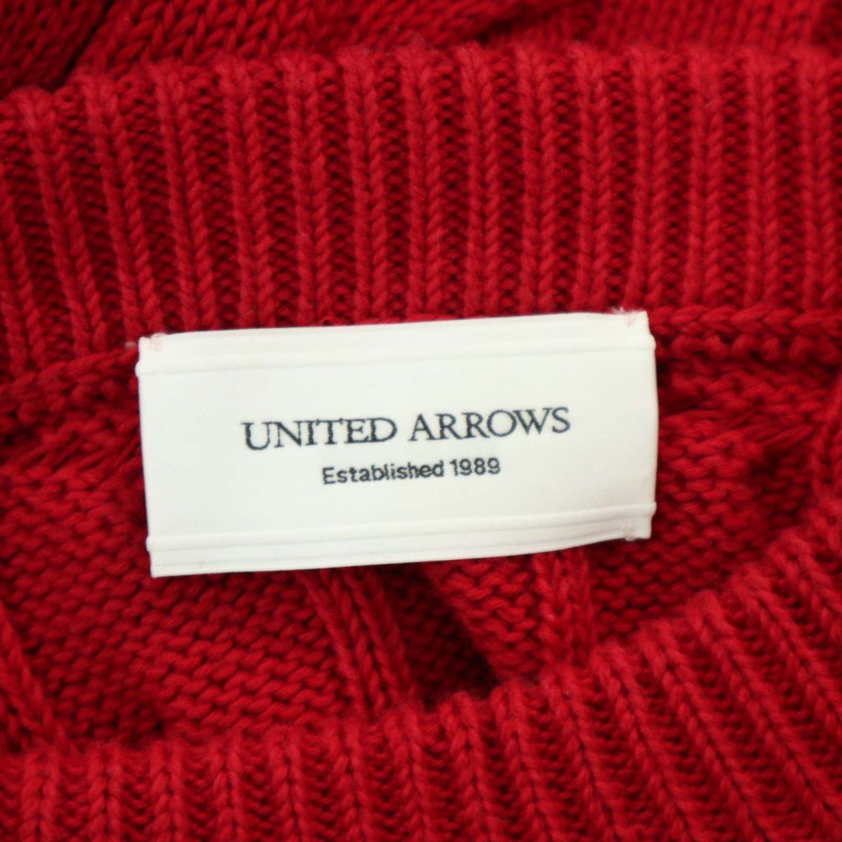 UNITED ARROWS ユナイテッドアローズ 秋冬 ケーブル編み★ コットン ニット セーター Sz.S　メンズ　A3T11975_A#K_画像5