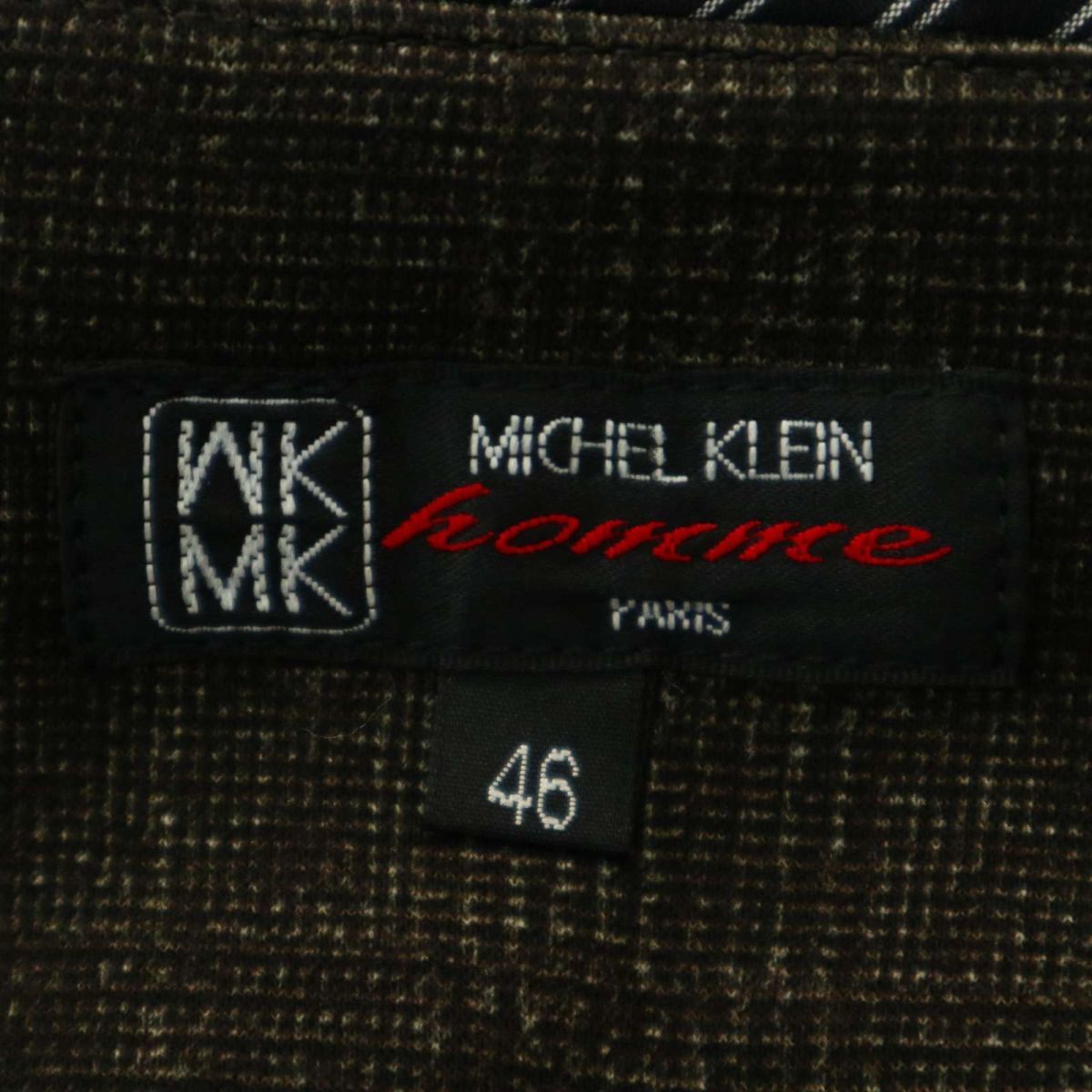 MK HOMME ミッシェルクラン オム 通年 襟ワイヤー★ テック イージー ジャージ グレンチェック ジャケット Sz.46　メンズ　A3T11475_A#O_画像7