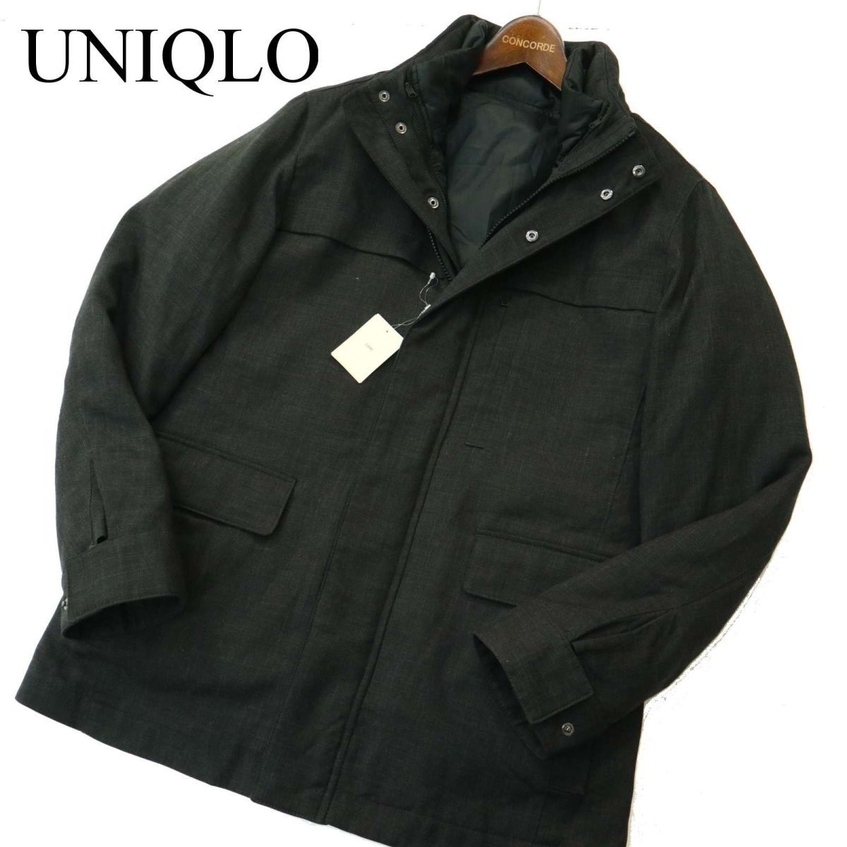 【新品 未使用】 UNIQLO ユニクロ 秋冬 ダウン ライナー★ 4WAY ダウン コート Sz.S　メンズ グレー ビジネスにも　A3T12285_A#N_画像1