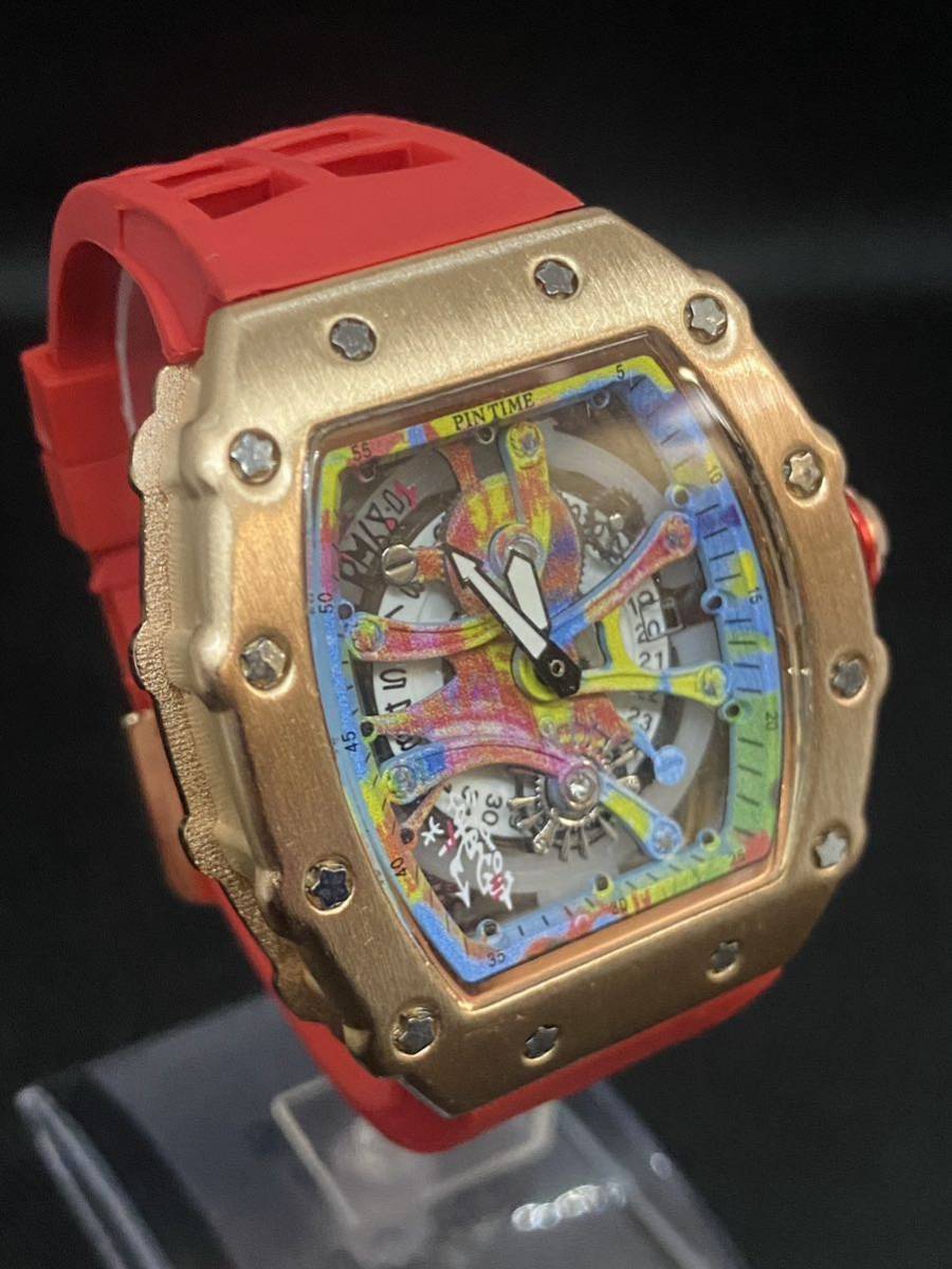 【日本未発売 アメリカ価格20,000円】PINTIME トゥールビヨンオマージュ メンズ腕時計 高級腕時計 ブランド腕時計_画像6