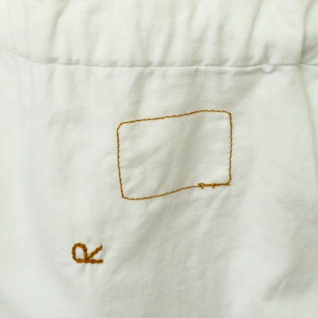美品】45R オックスフォードのタックシャツドレス ワンピース ホワイト