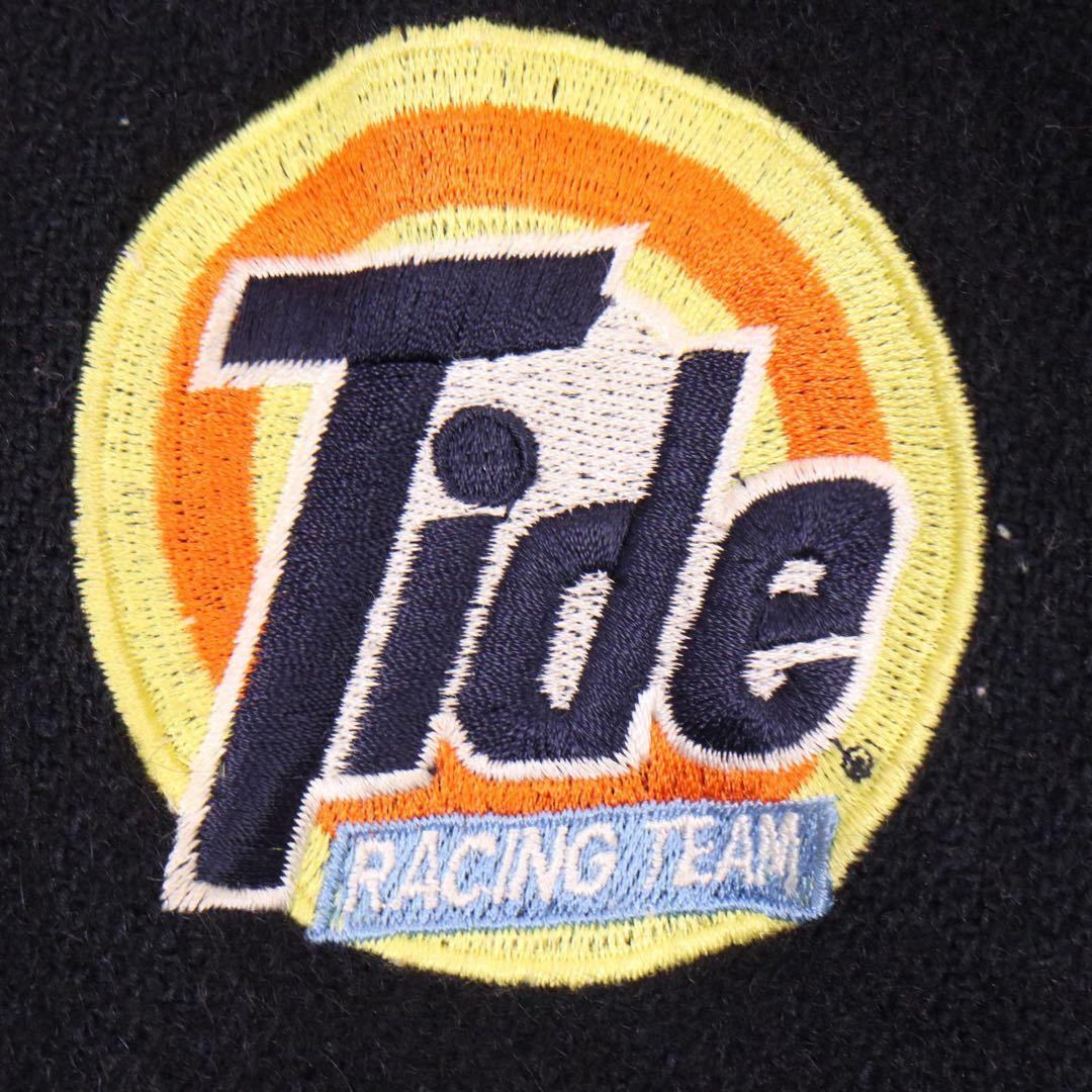 USA製】90s 企業物 Tide 洗剤 刺繍 袖レザー ウールスタジャン-